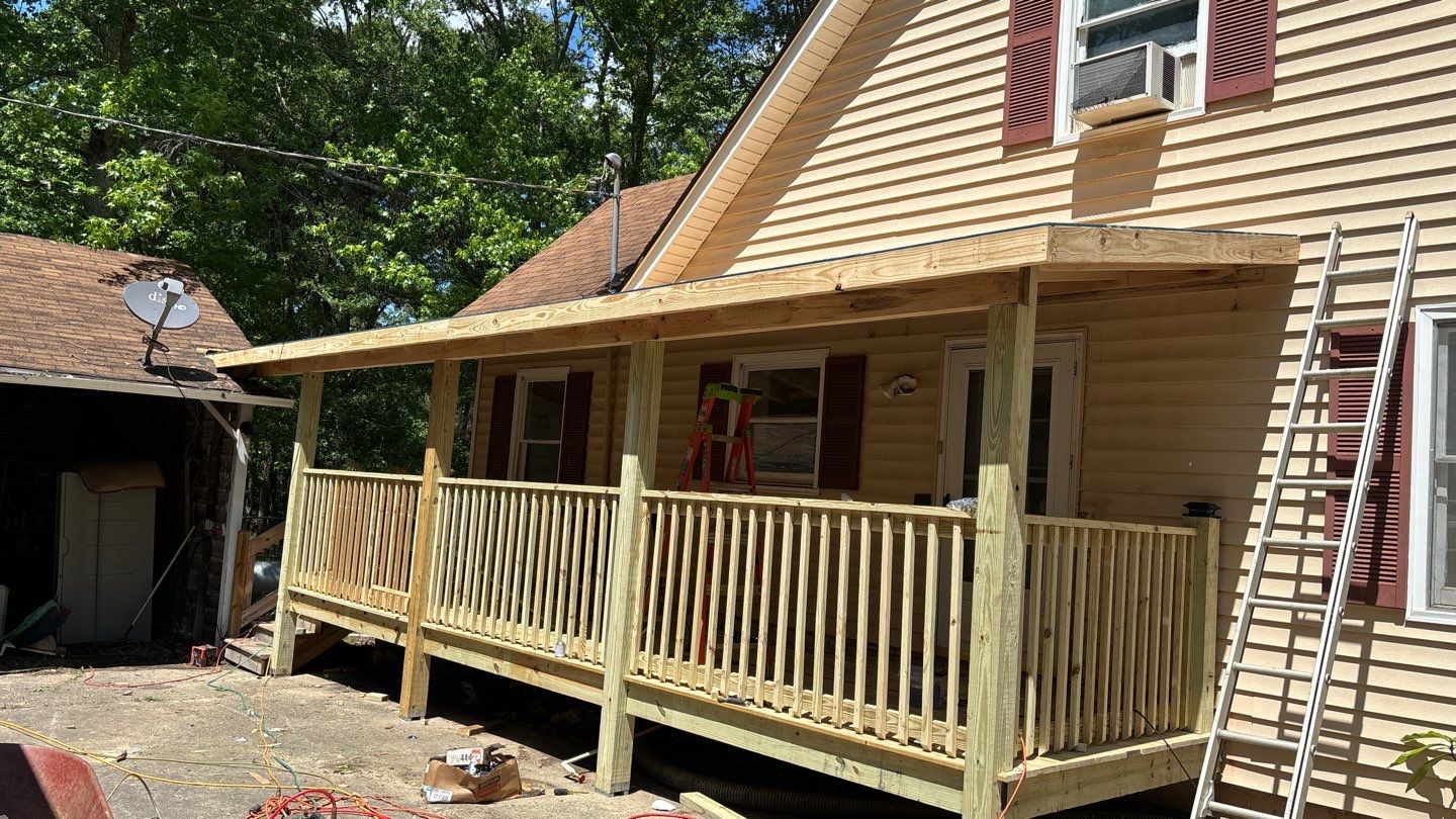 Roof Replacement and cover porch  by Deerfield Roofing LLC