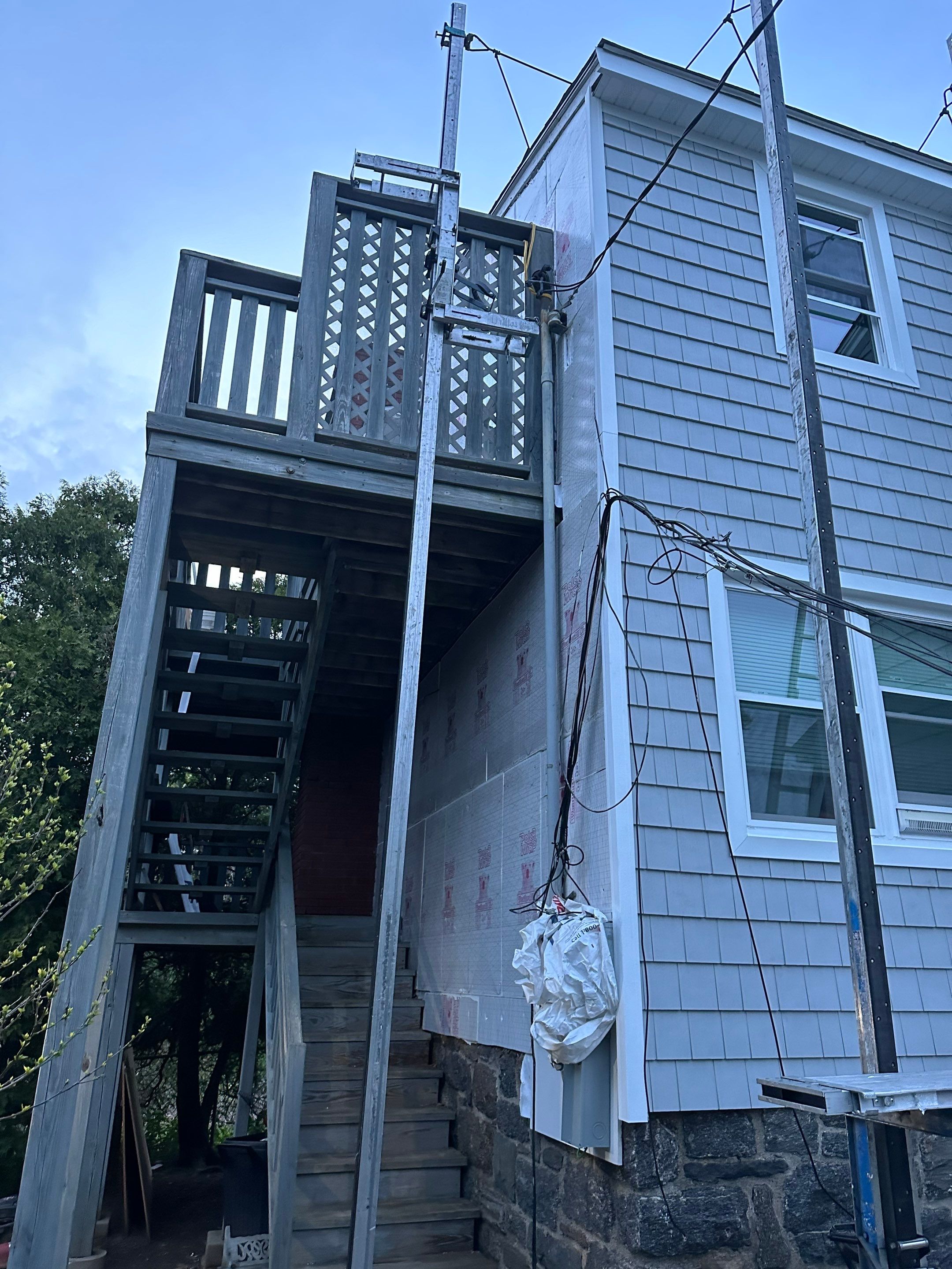 Siding Installation using Certainteed Cedar Impressions Straight Edge Perfection Shingles - D7 - Sterling Gray by A Plus Exterior