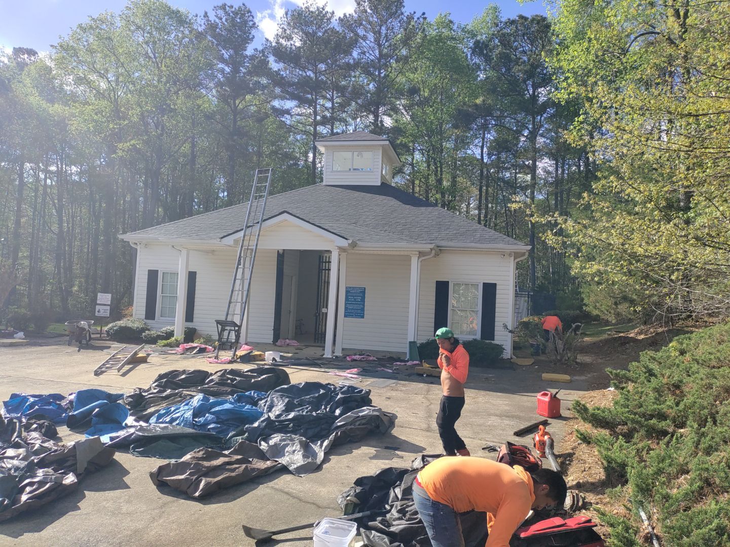 Pool House Roof Replacement using Owens Corning Onyx Black by Inspector Roofing and Restoration