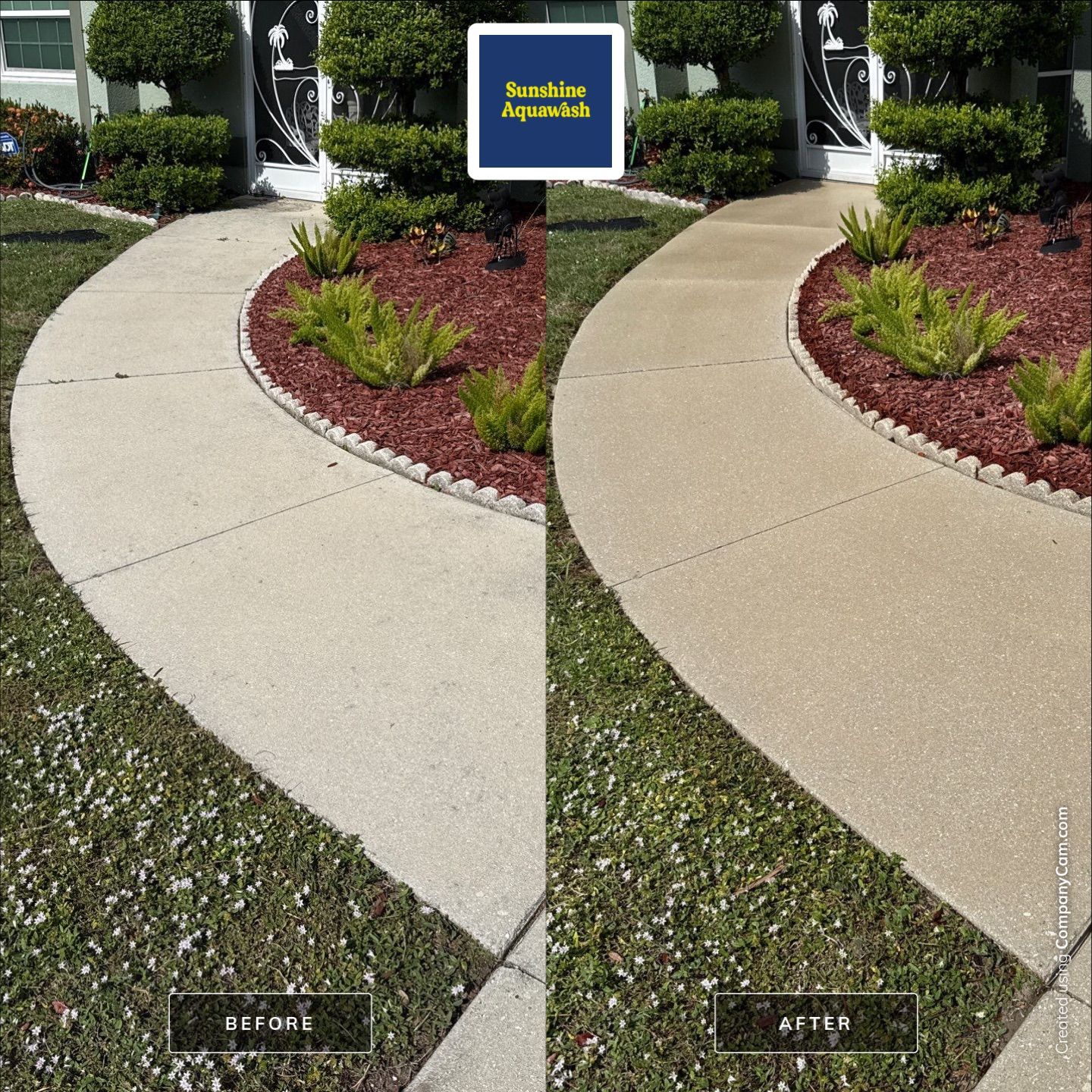 Concrete Driveway Cleaning in Arbor Creek Community – Palmetto, FL by Sunshine AquaWash