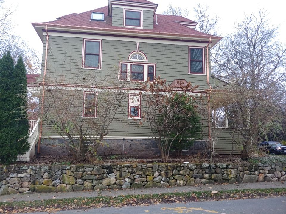 Gutter Installation using 6" Half Round Copper Gutter in West Roxbury by Gutter Pro Enterprises