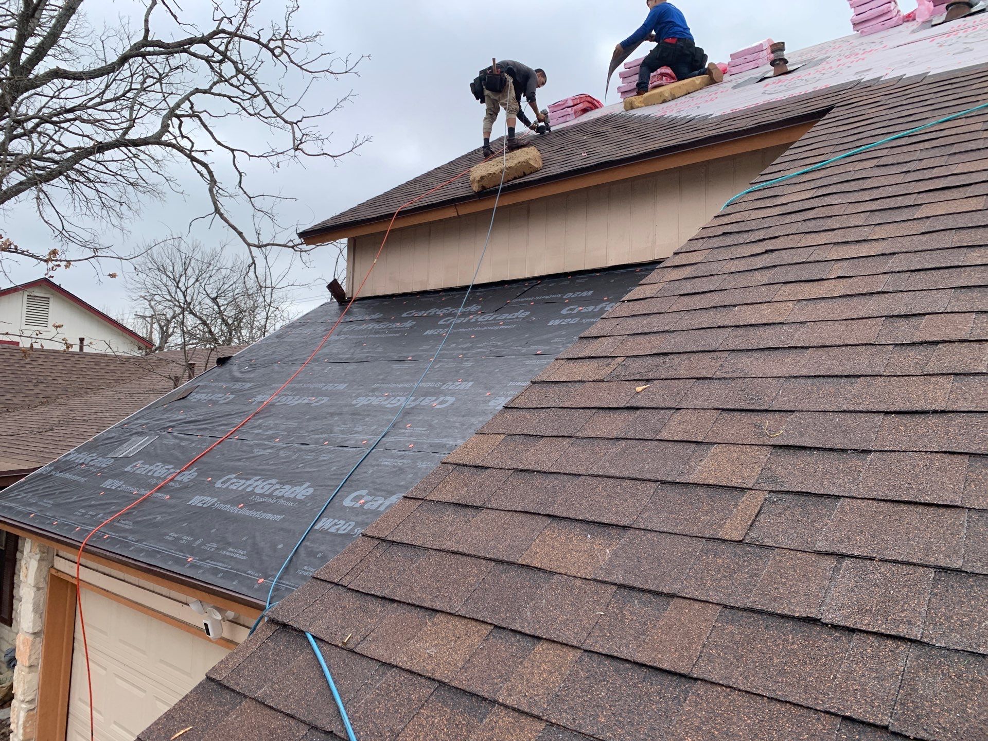 Architectural Shingle Roof Replacement and Underlayment Installation in Round Rock by Caliber Restoration LLC