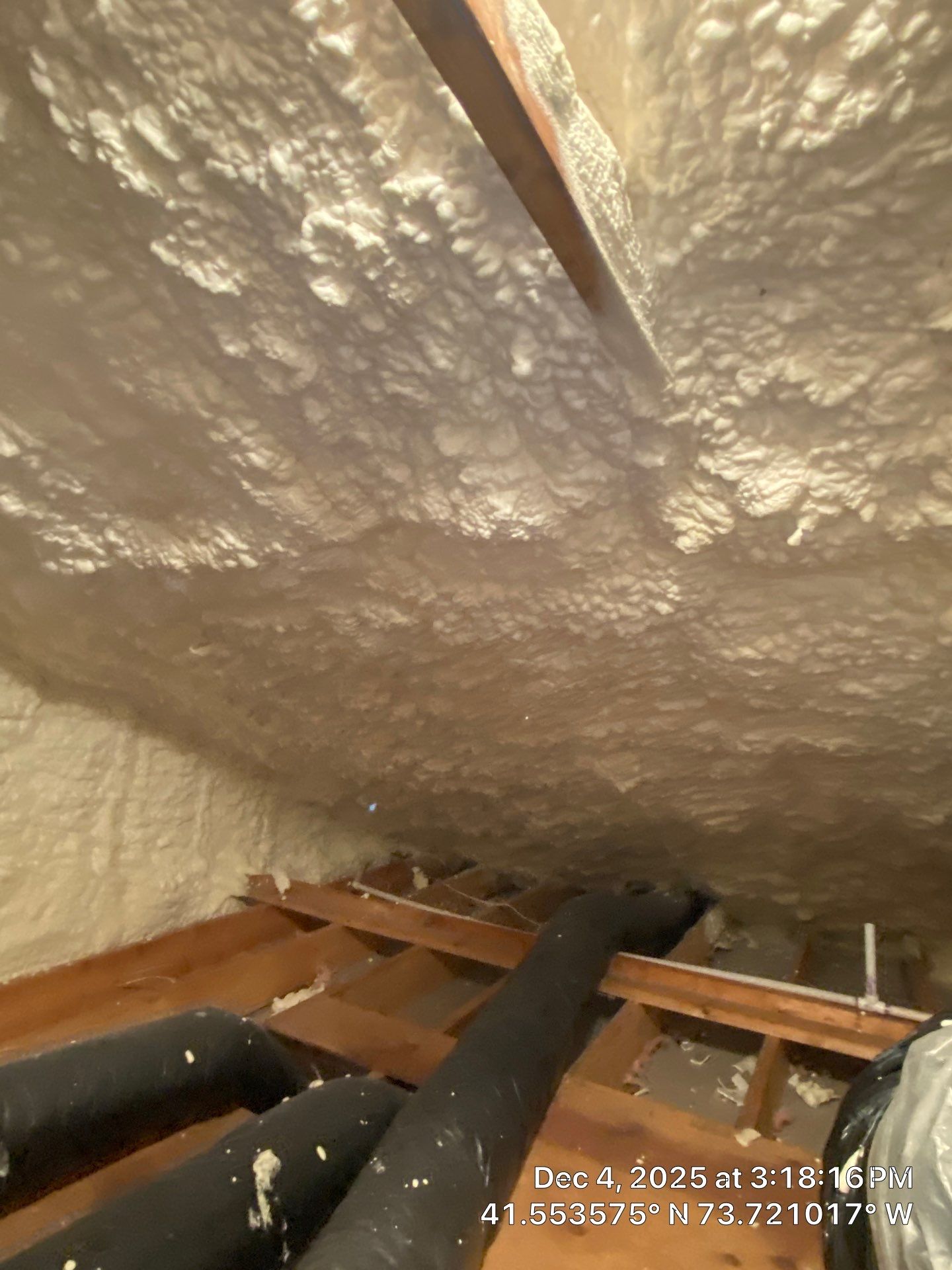 Attic Insulation using open cell spray foam by NYS Foam & Energy