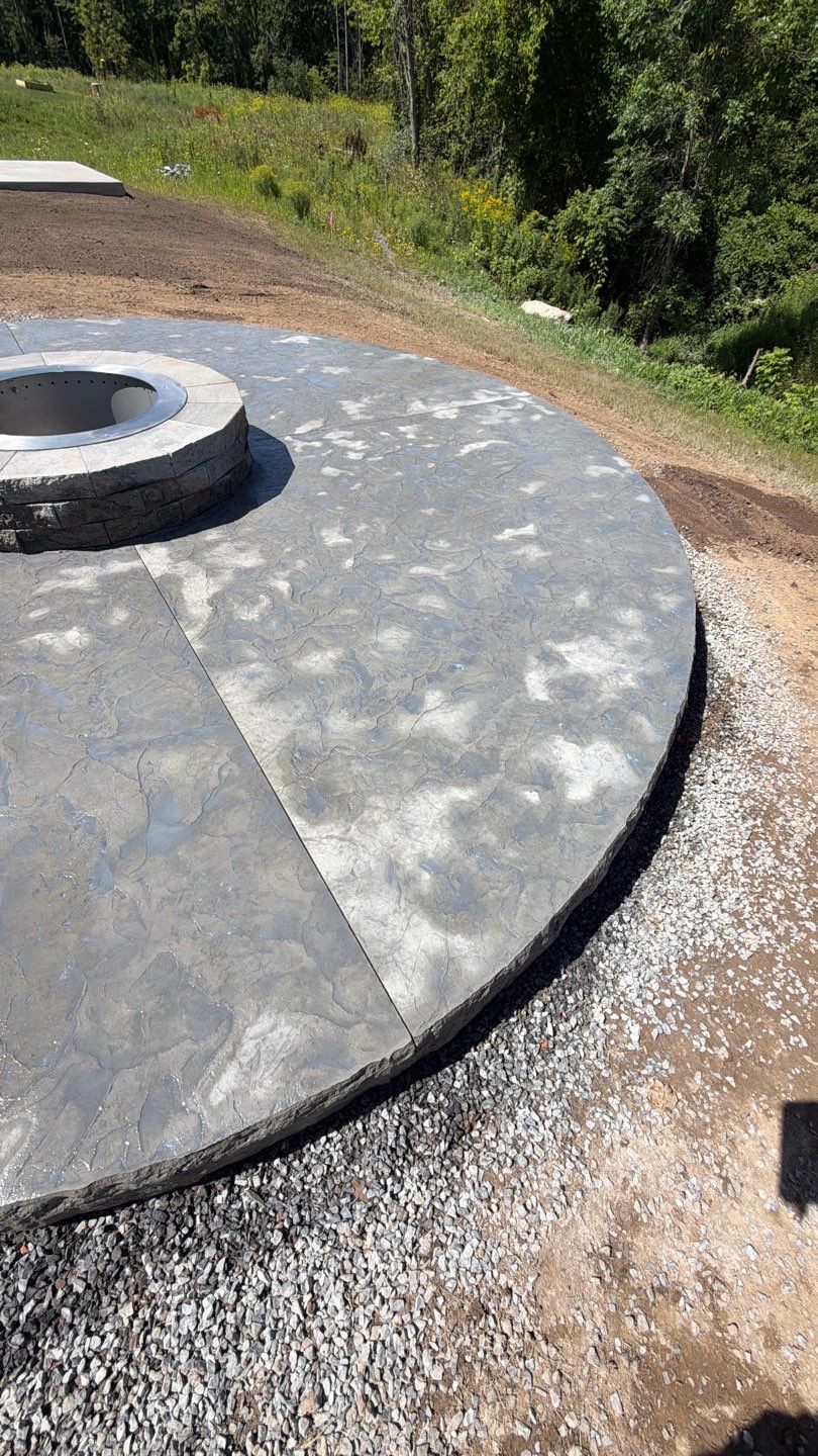 Oxford Slate Patio with Fire Pit by NG Masonry & Construction LLC