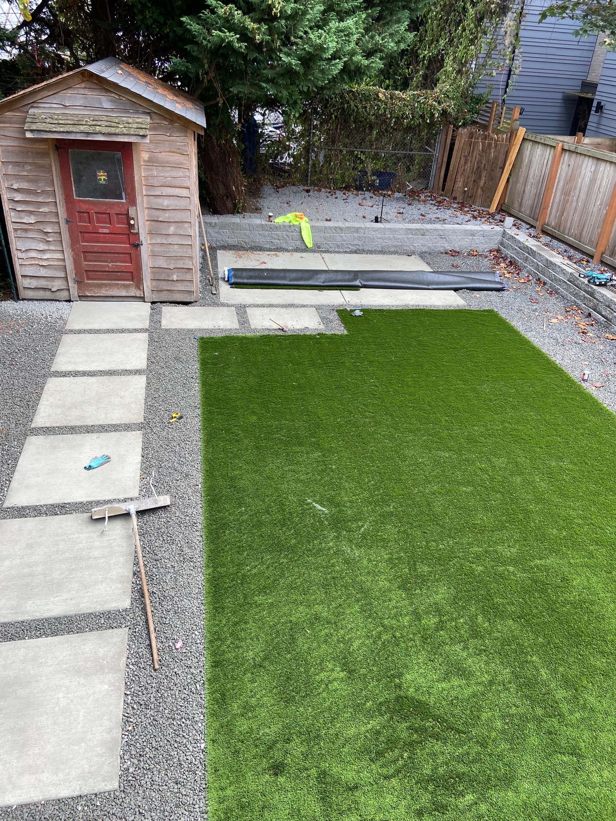 Turf Installation, Retaining Wall & Concrete Walkway | Seattle  by Jireh Asphalt & Concrete Inc 