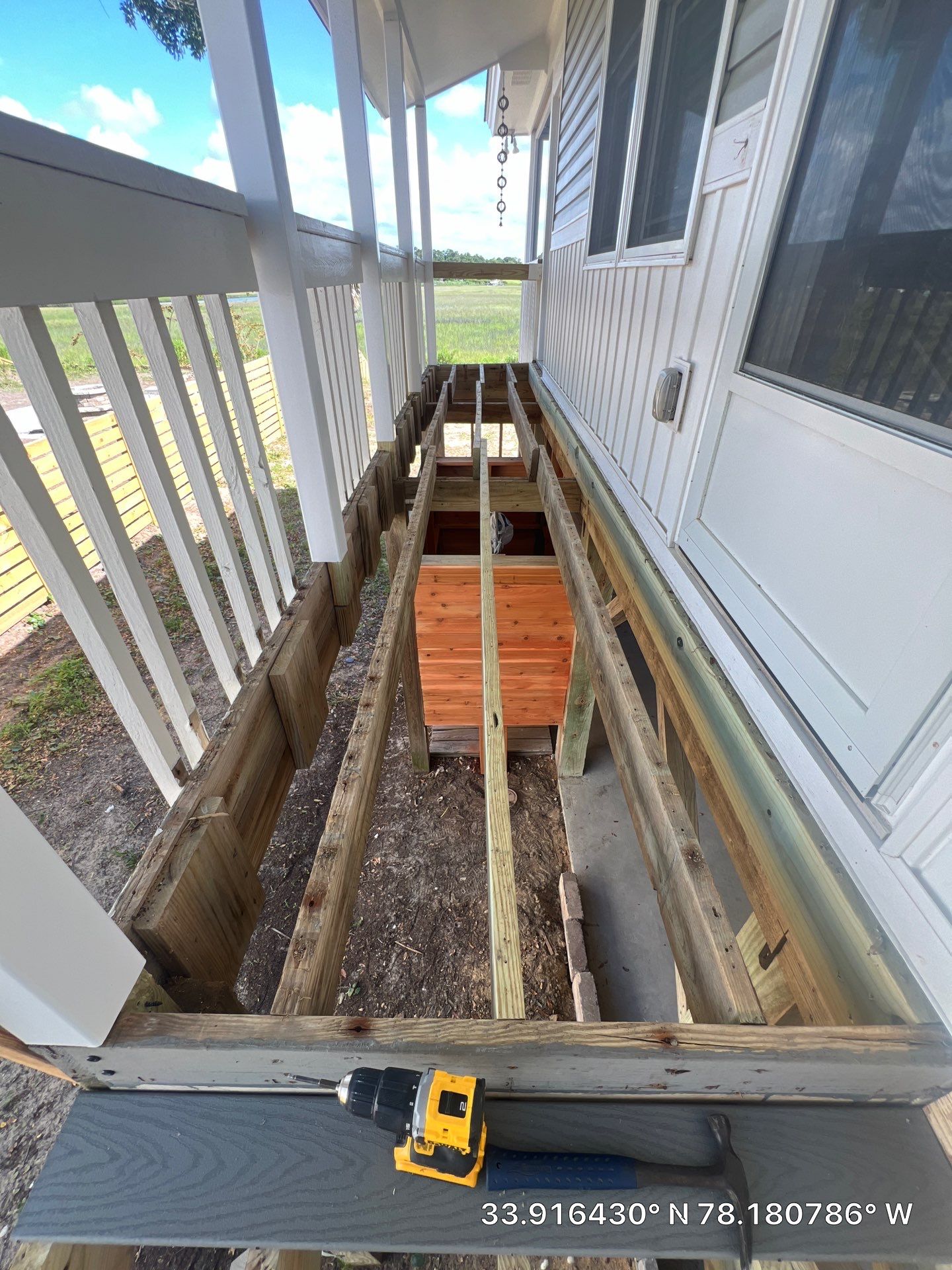 Framing Steps using Trex Enhance Grooved 1" X 12' Rocky Harbor by RGR Construction and Roofing, LLC