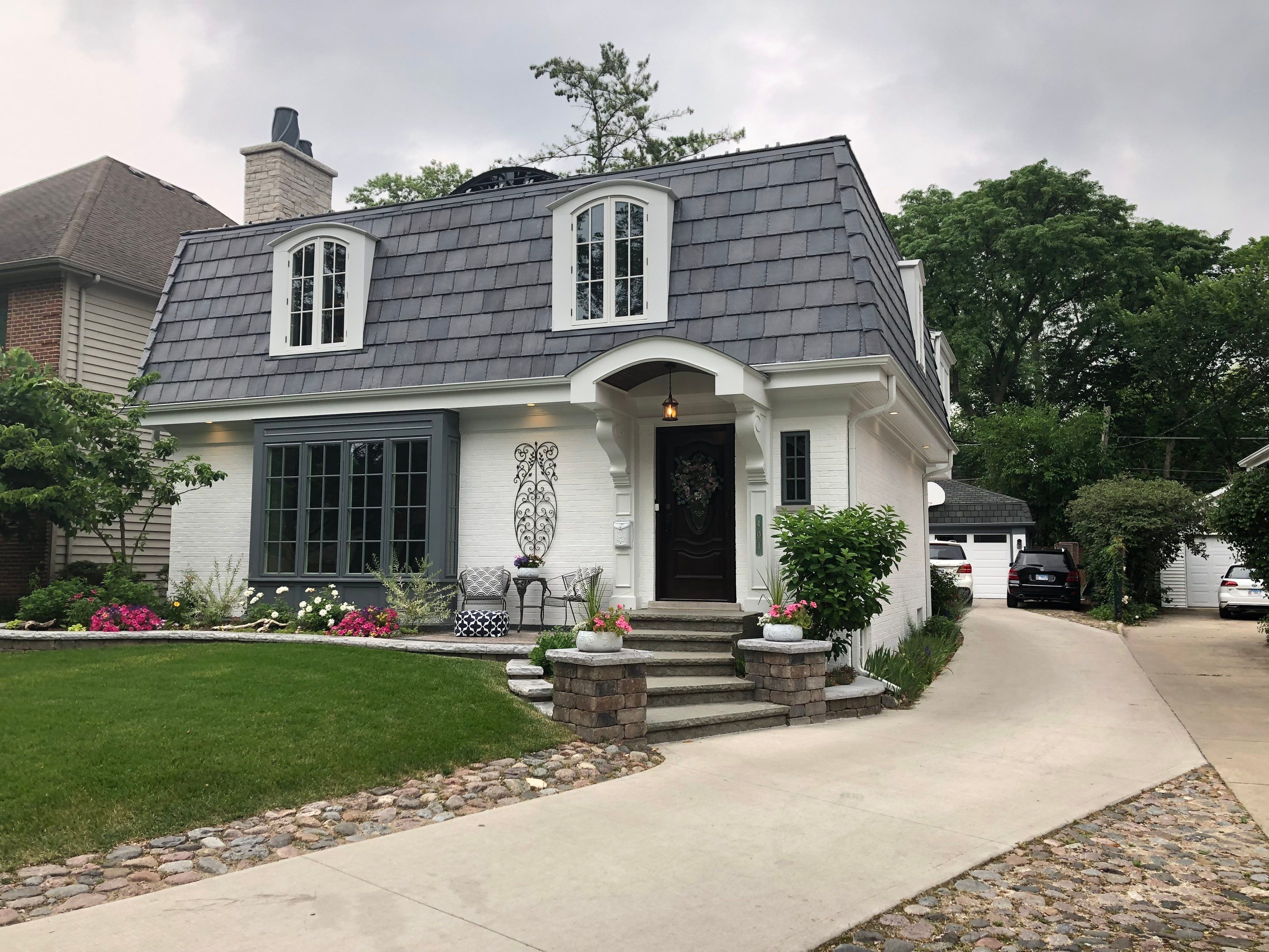 Elmhurst Home Exterior Renovation with Hardie Siding and New Portico by Great American Exteriors