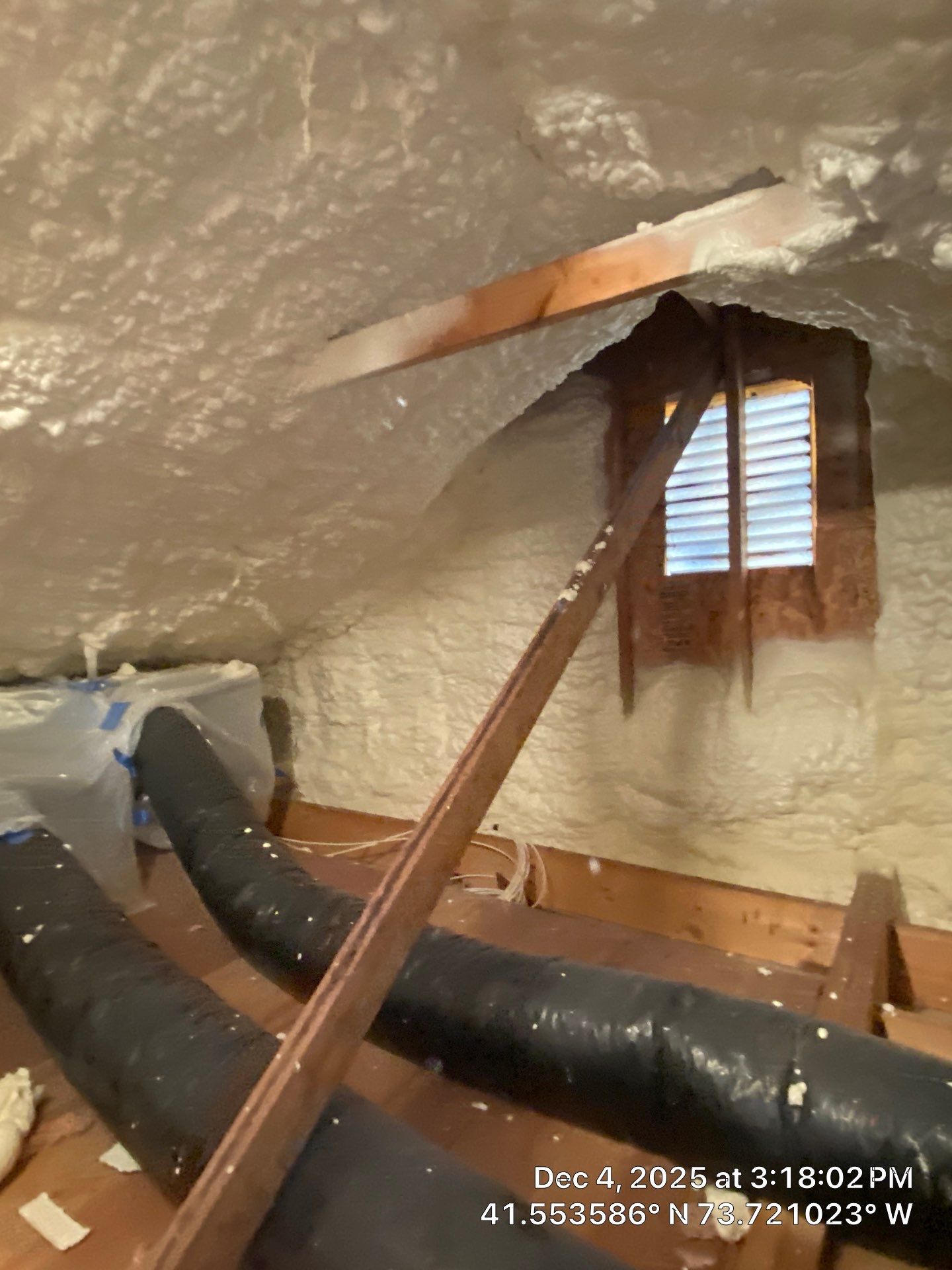 Attic Insulation using open cell spray foam by NYS Foam & Energy