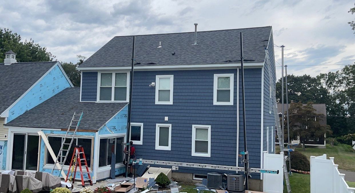 Residential Roofing Installation using Owens Corning TruDefinition & Certainteed Cedar Impressions Pacific Blue by A Plus Exterior