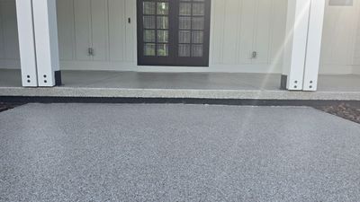 Front Porch & Garage Using Creekbed