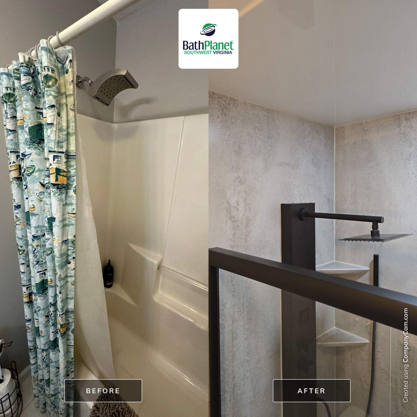 Modern Tub to Shower Conversion by BathPlanet SW Virginia