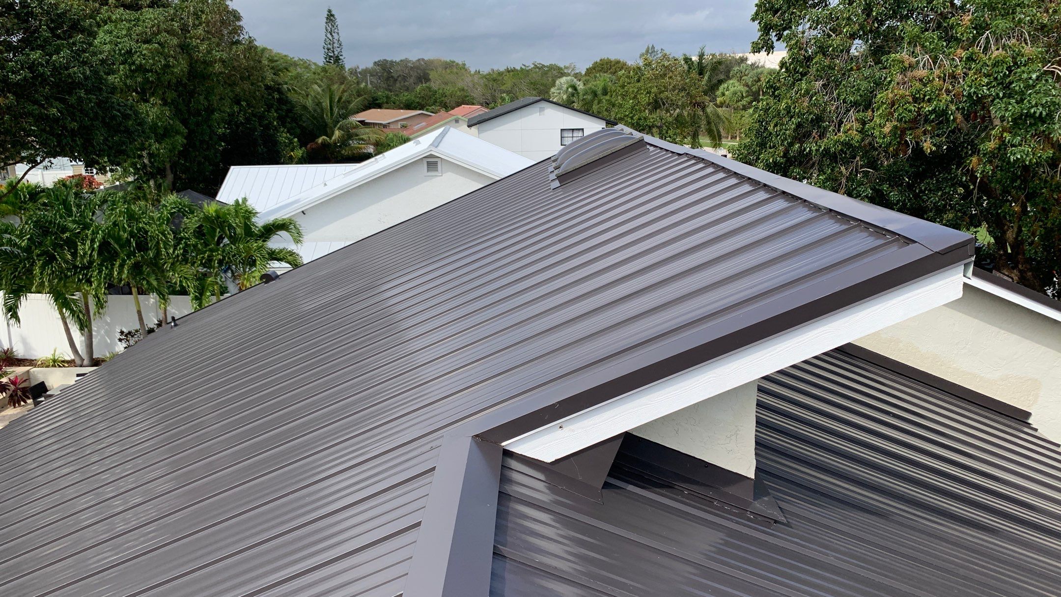 Residential Roofing Installation using 1" Nail strip metal roof by BLUES BROTHERS ROOFING