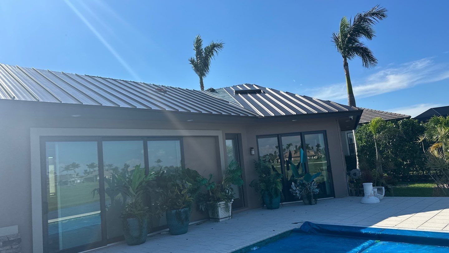 Residential Roofing Installation using Standing Seam Metal Roof in Cape Coral, FL by International Roofing