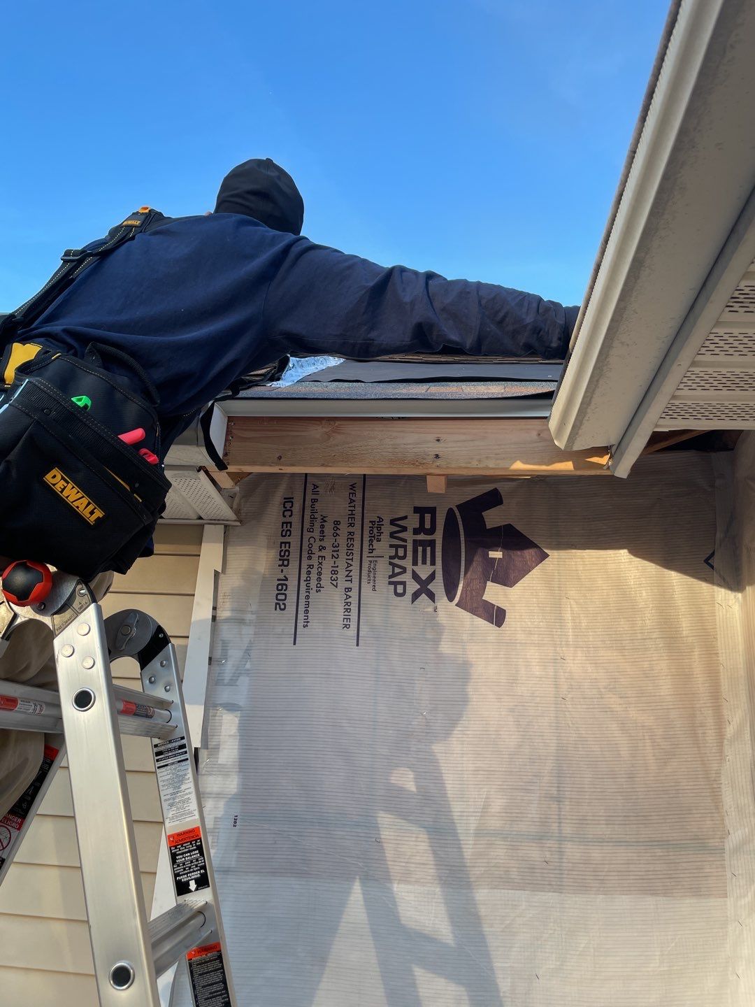 Siding Repair using Certainteed Mainsteet D4 and EPDM roof under deck by A Plus Exterior