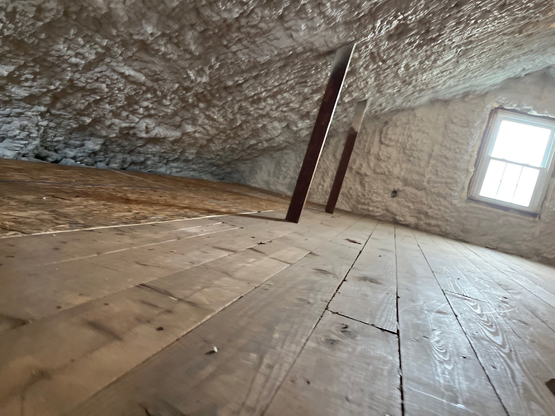 Attic Insulation using open cell spray foam by NYS Foam & Energy