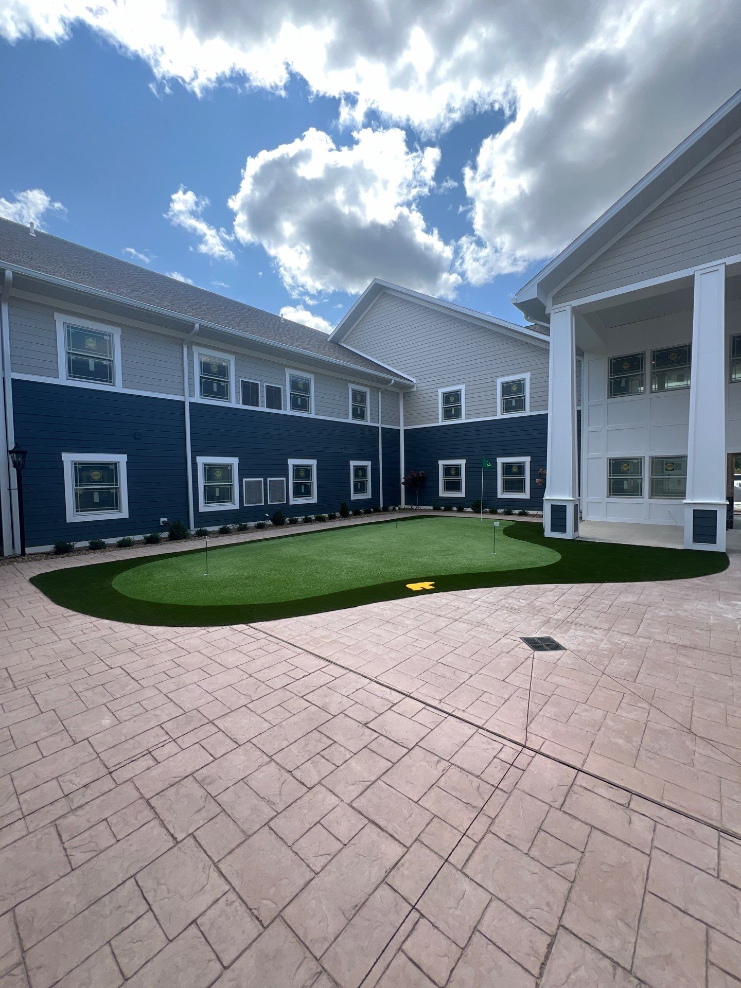 Senior Living Synthetic Golf Green Installation at Saybrook Inn by Southwest Greens Midwest