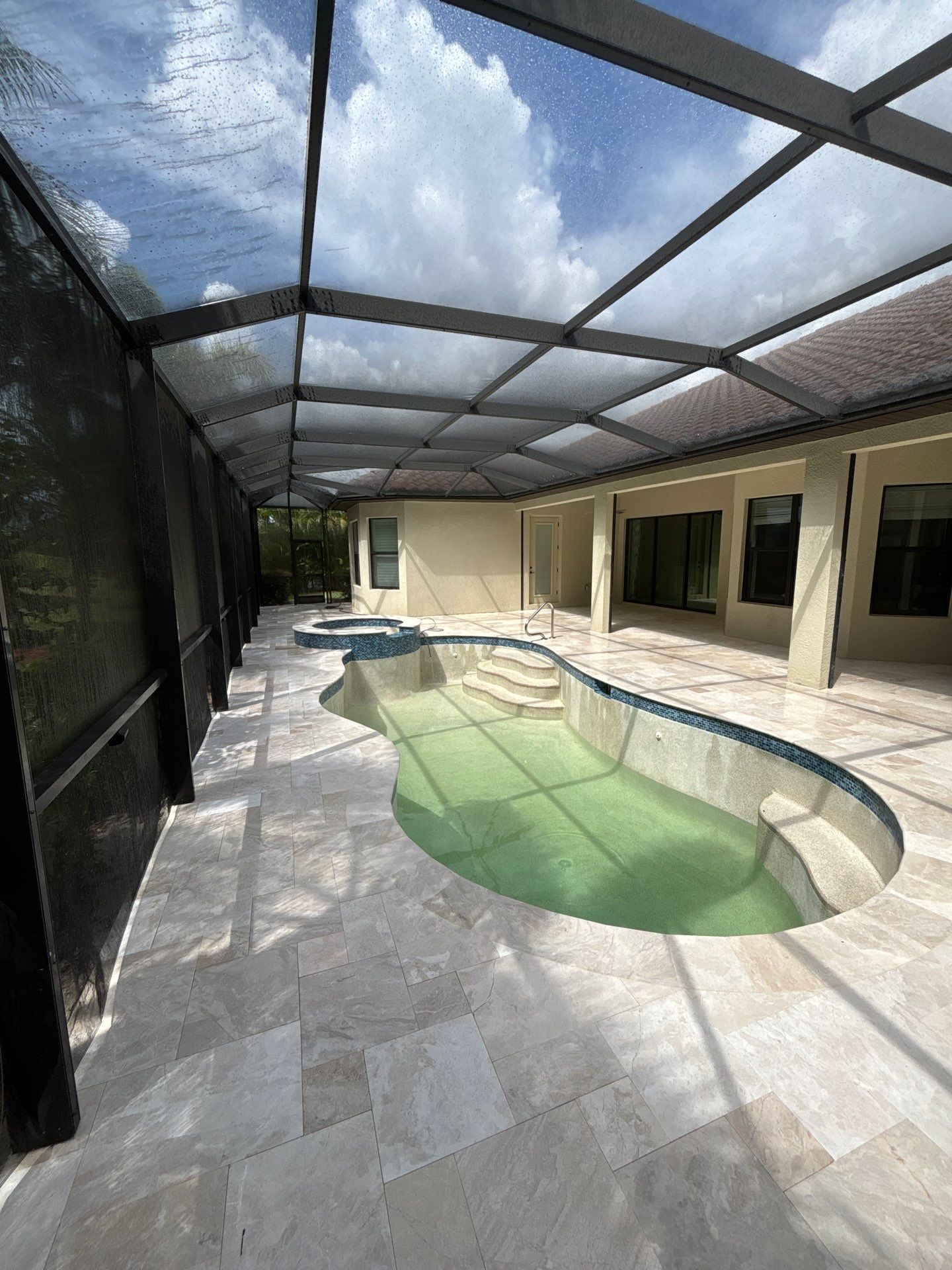 Textured Marble Pool Deck - Bonita National Golf & Country Club by Old Town Pavers Llc