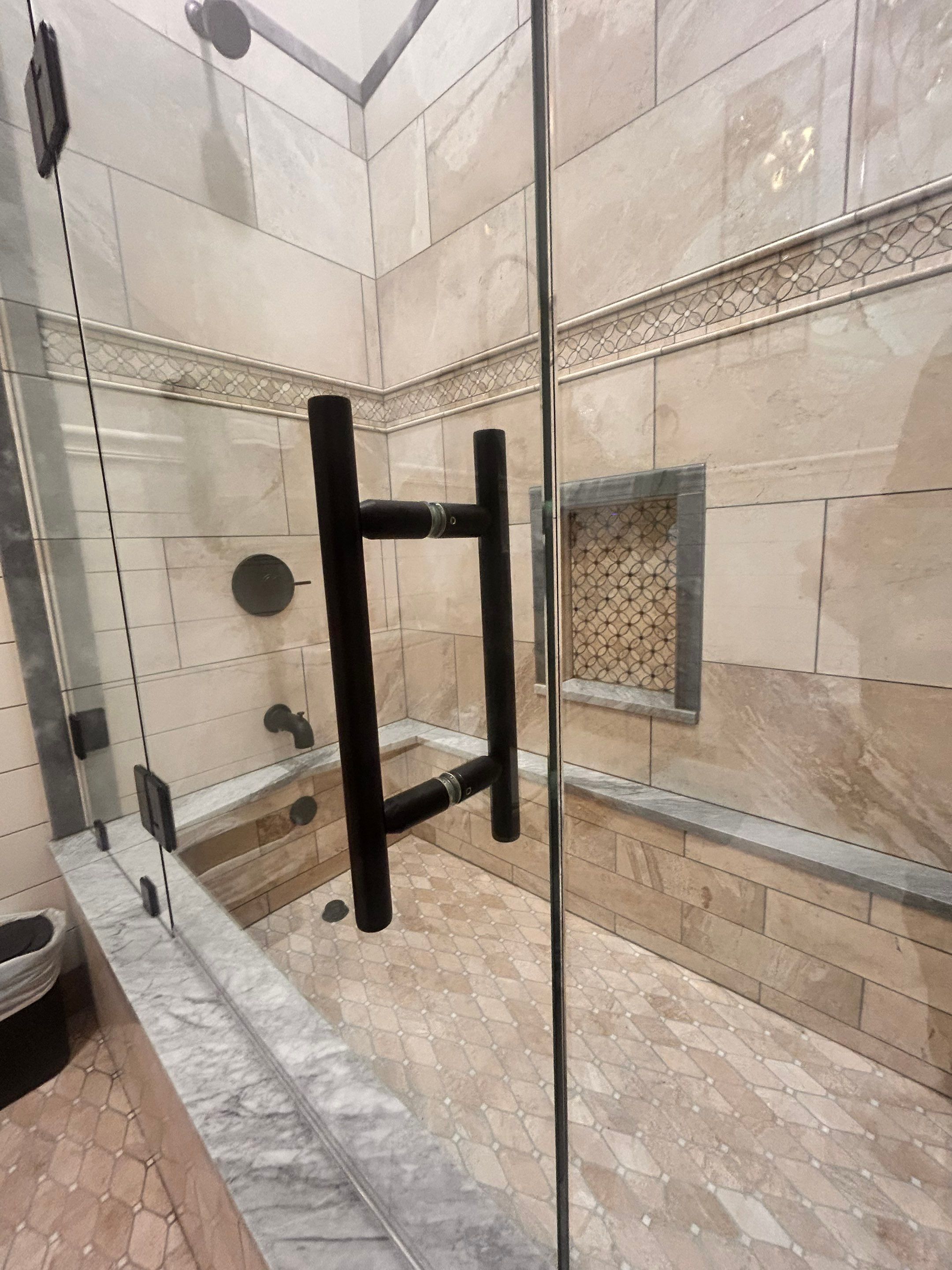Frameless Tub Enclosure using Tempered Shower Glass by Cheshire Glass Company