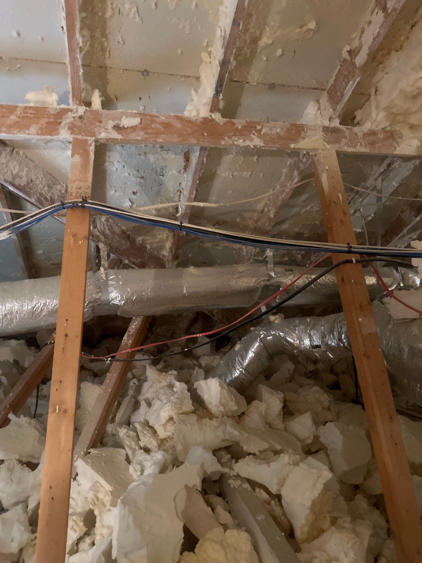 Spray foam insulation removal & re spray by Apex Insulation Solutions