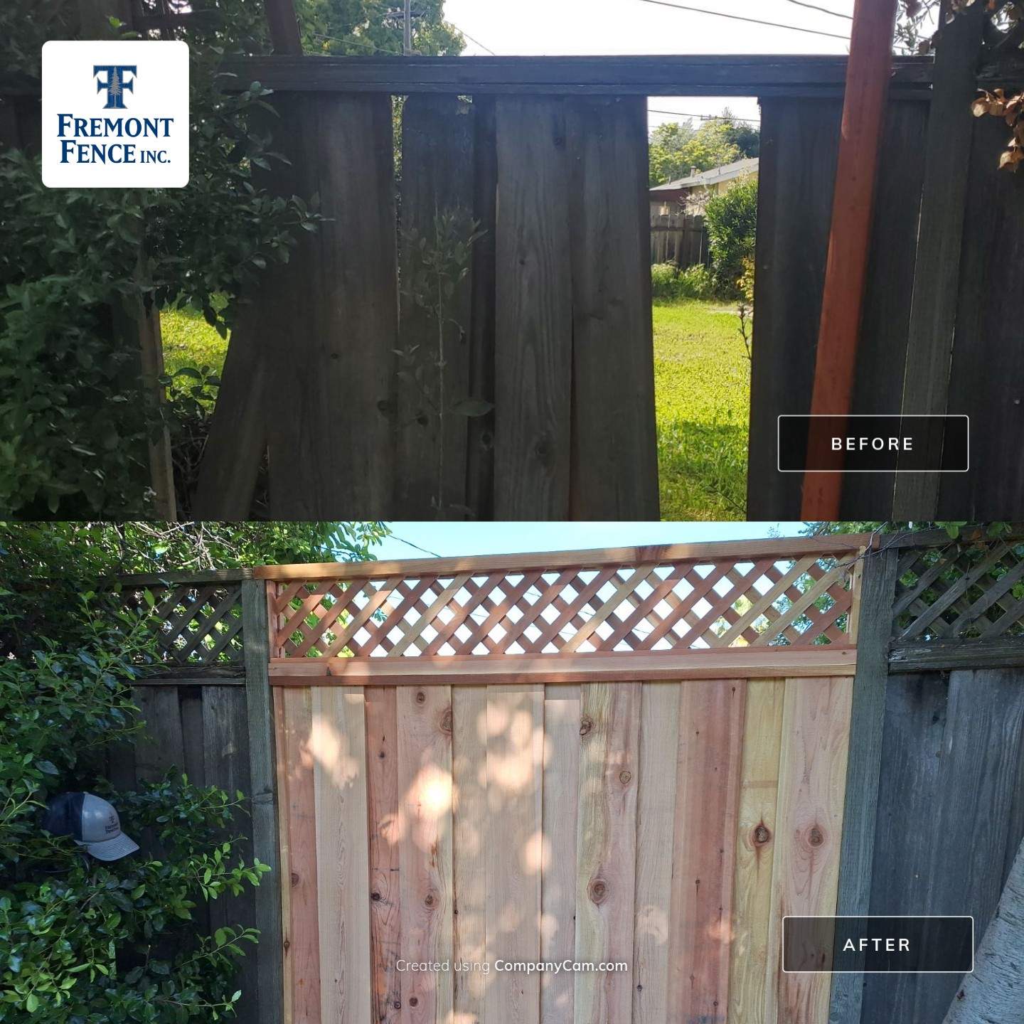Board on Board W/ 1' Triple Lattice - 7' High by Fremont Fence Inc
