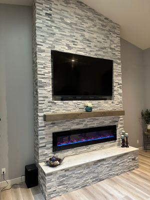 Stacked Stone Electric Fireplace