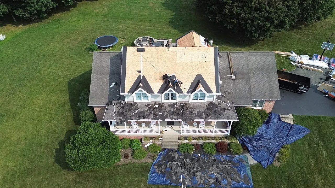 Full Roofing Replacement and Gray Shake Hardie Siding Installation in Butler by Cousins Roofing Siding & Decks