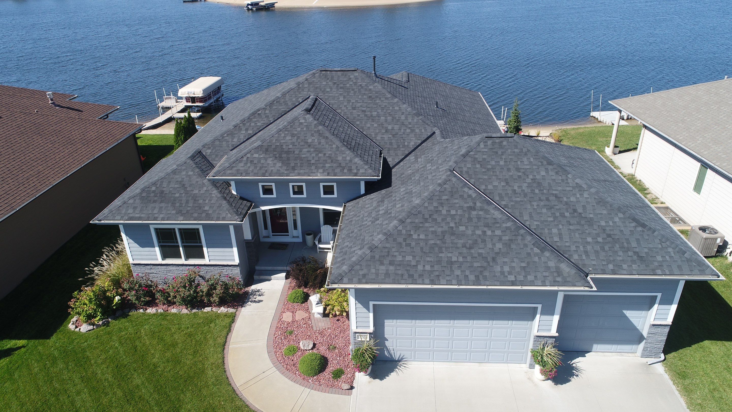 Residential Roofing Installation using IKO Dynasty Granite Black by Lightning Exteriors