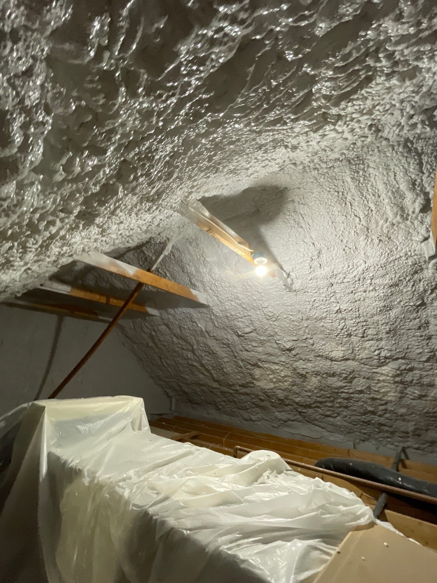 Attic Insulation using open cell spray foam by NYS Foam & Energy