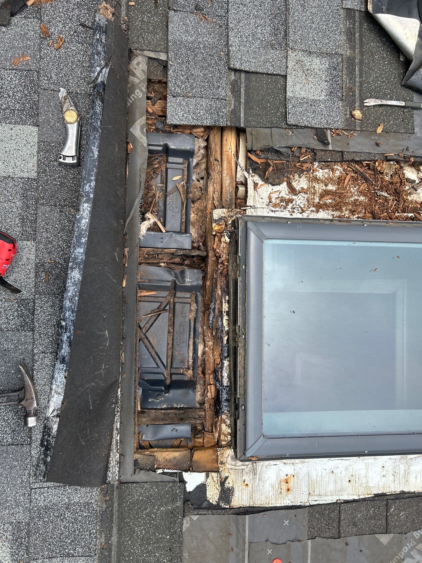 Skylight Leak Repair & Interior Restoration by Mighty Dog Roofing of Greater Middlesex County