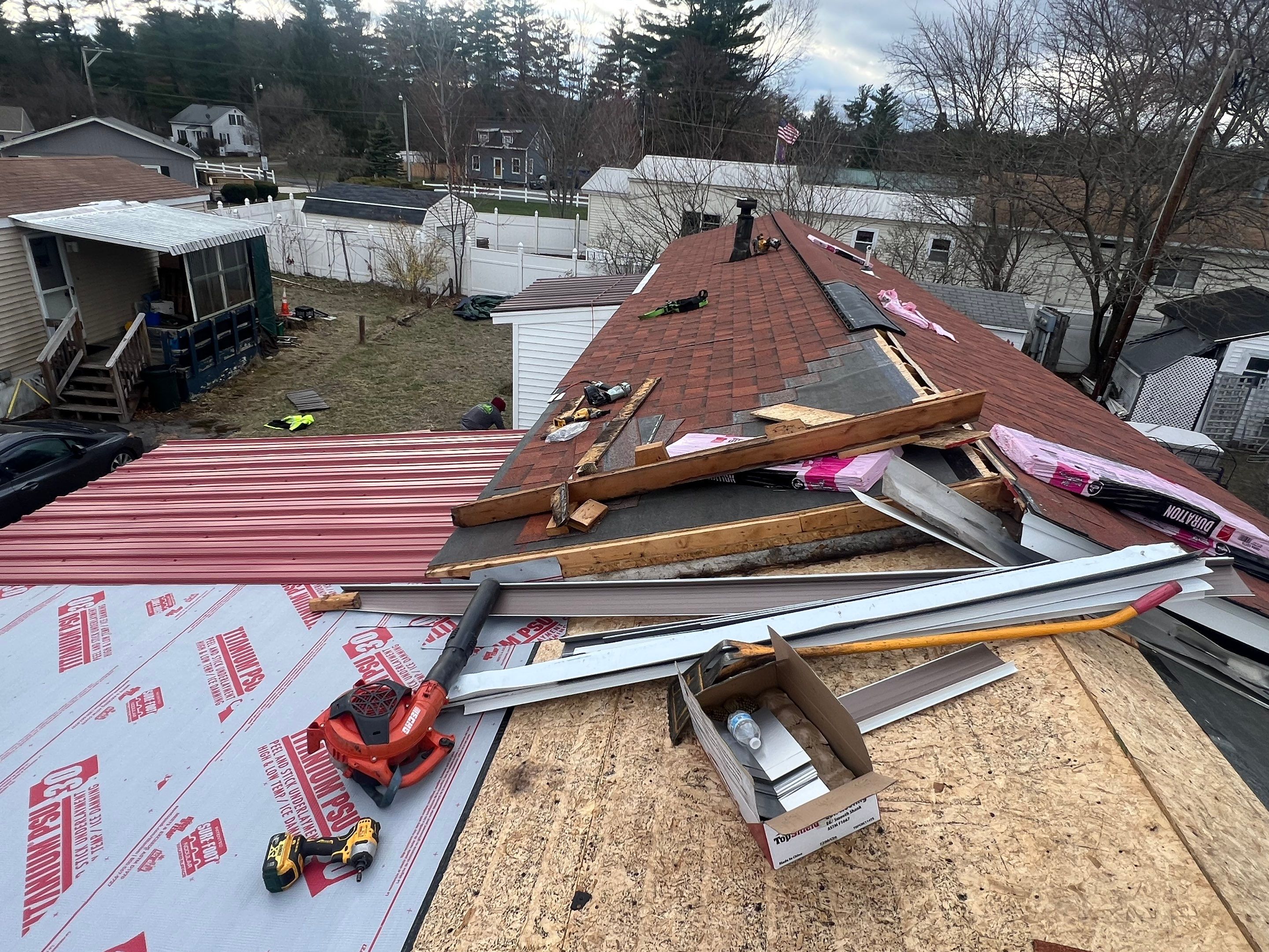 Corrugated Metal and Asphalt in Merrimack New Hampshire by Tall pine roofing