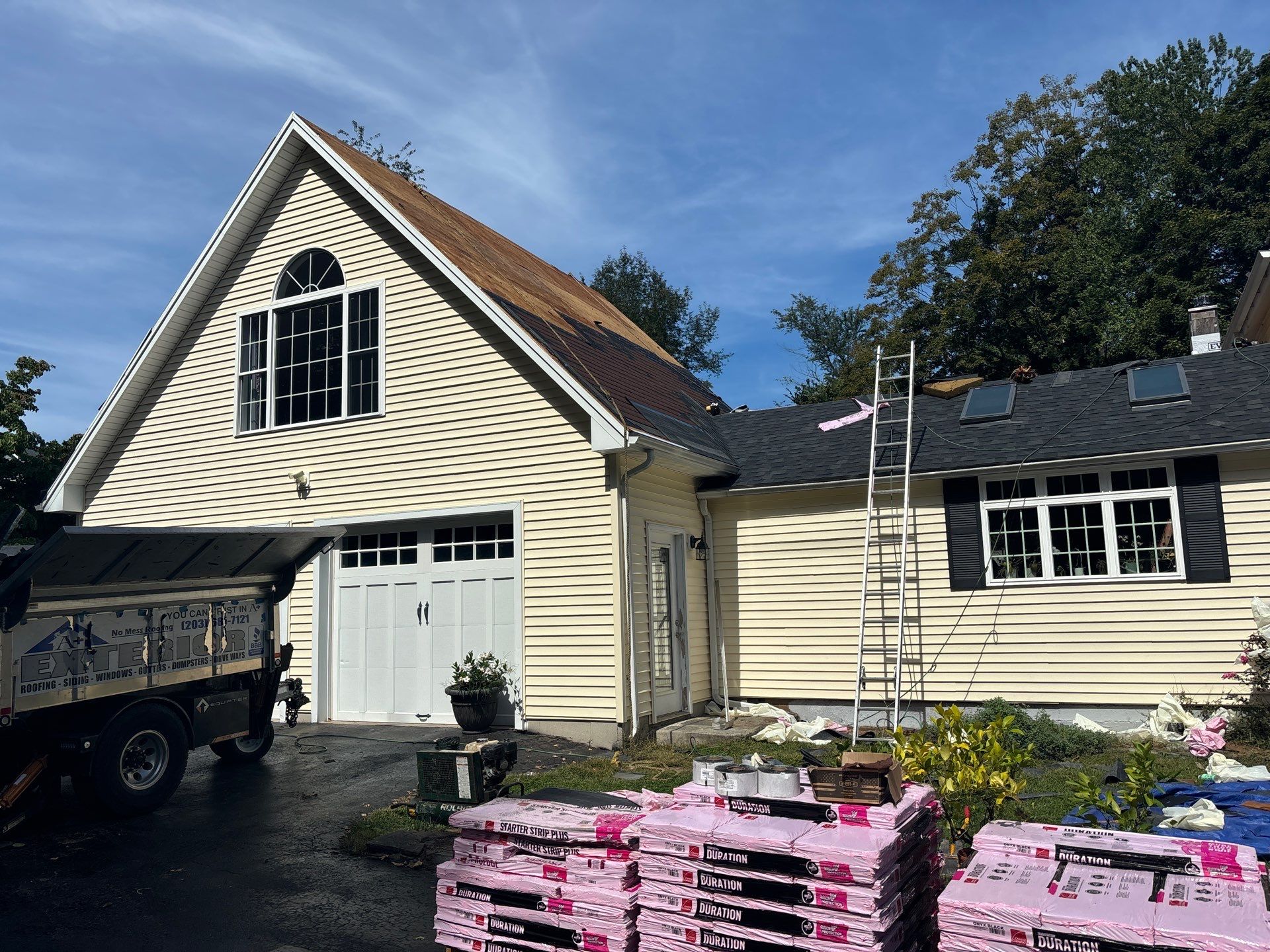 Residential Roofing Installation using Owens Corning TruDefinition Duration AR - Onyx Black by A Plus Exterior
