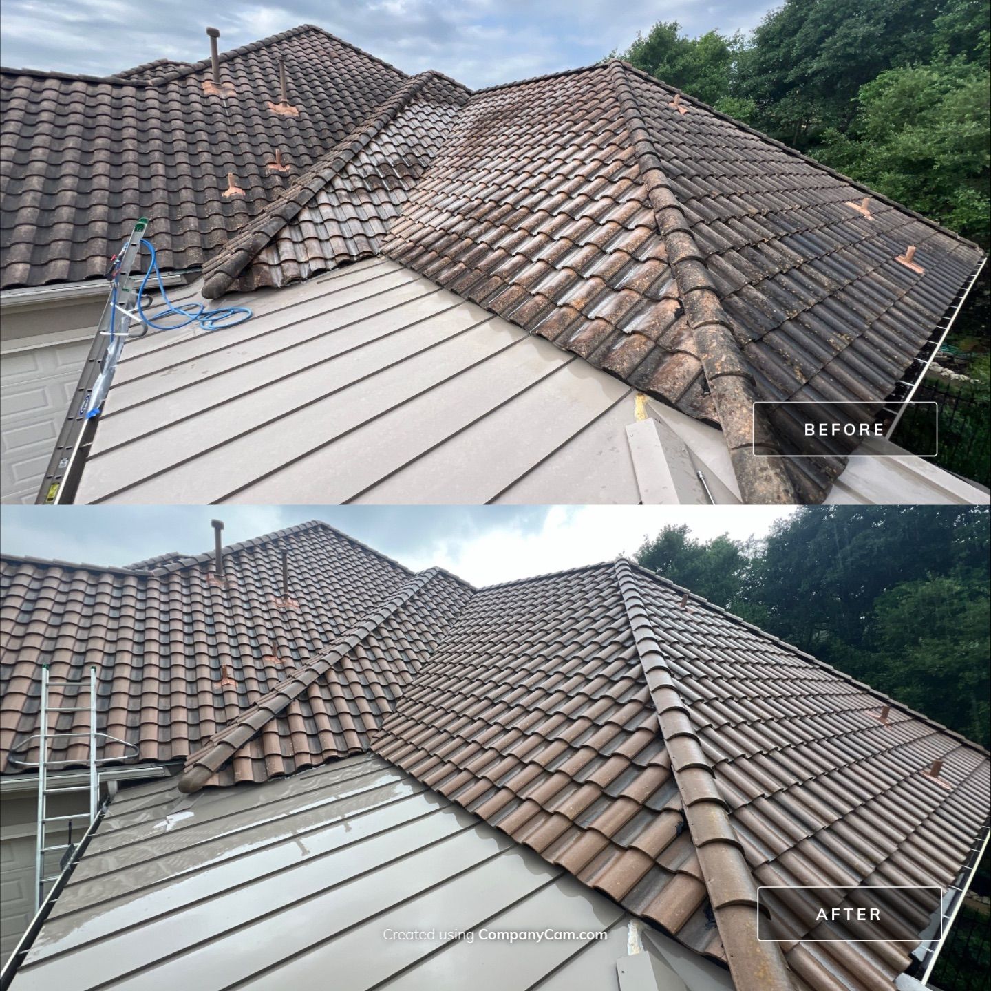 Tile Roof Wash Project in San Antonio by Bright Choice