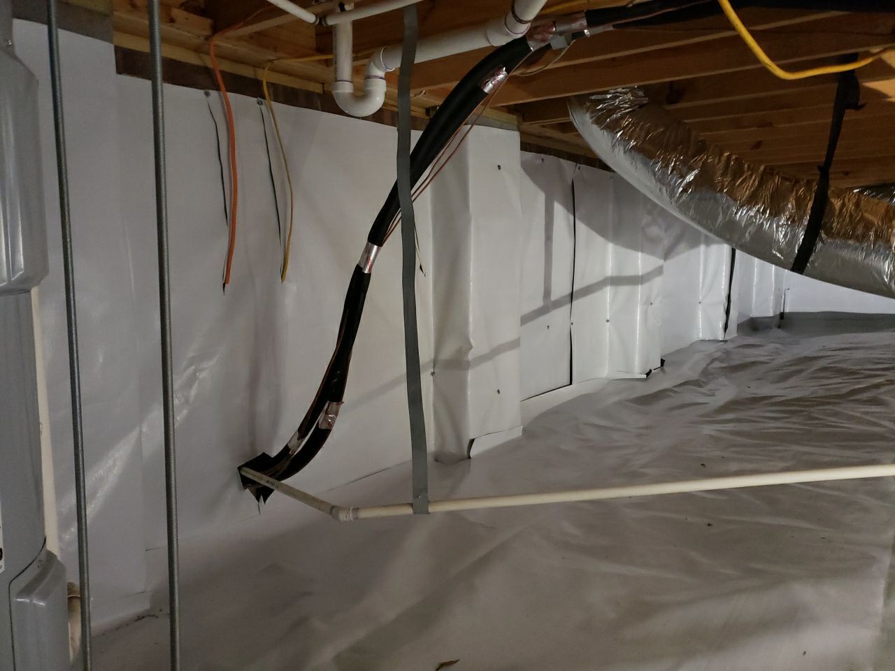 Crawl space encapsulation and exterior drainage by Power Wash Masters LLC