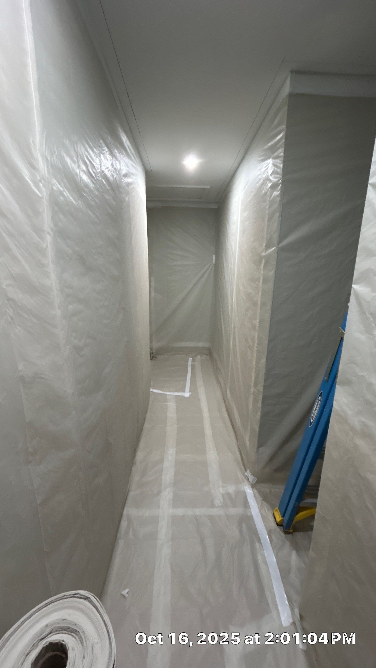 Friable asbestos ceiling abatement with air monitoring by EAS Environmental, LLC.