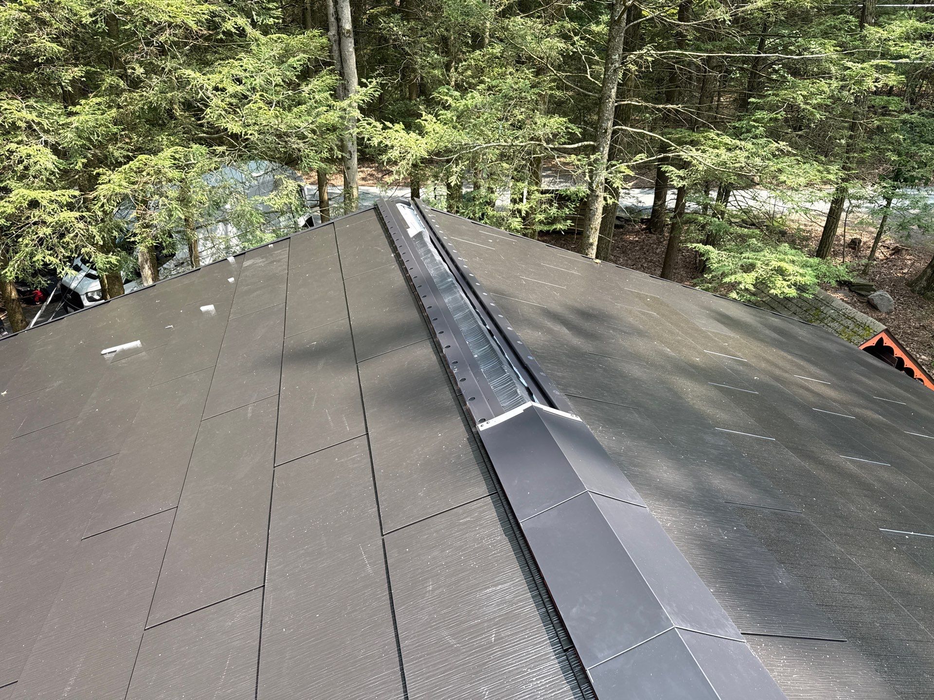 Stunning Tesla Solar Roof Cabin in the Woods by American Home Contractors