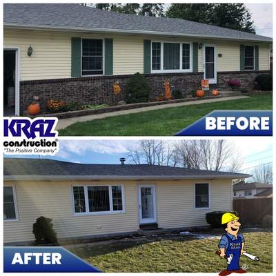 taking down brick wall & installing siding