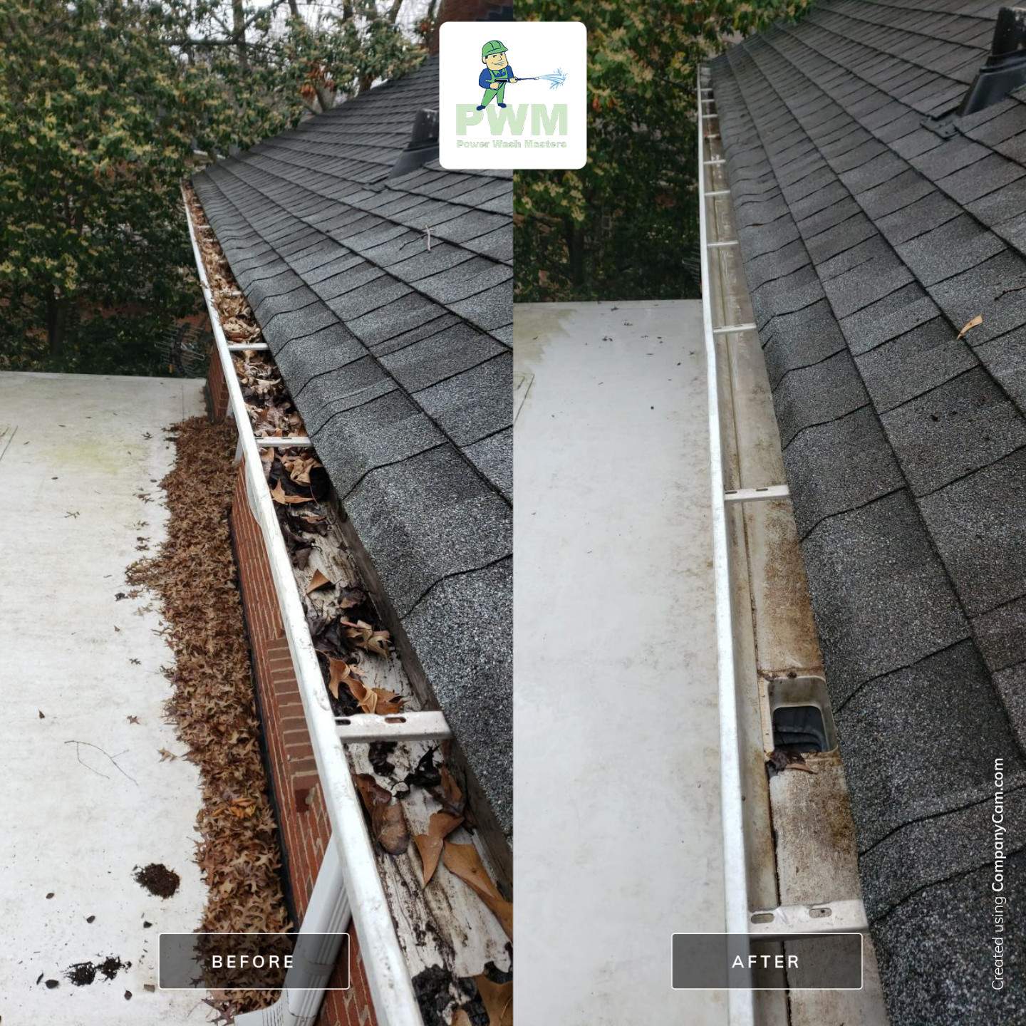 Gutter Cleaning using cleaner by Power Wash Masters LLC