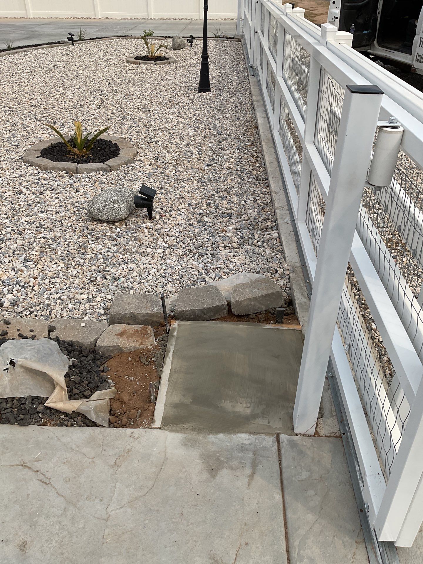 Fence Installation using Ranch Style Vinyl by Fence Guys Inc. 