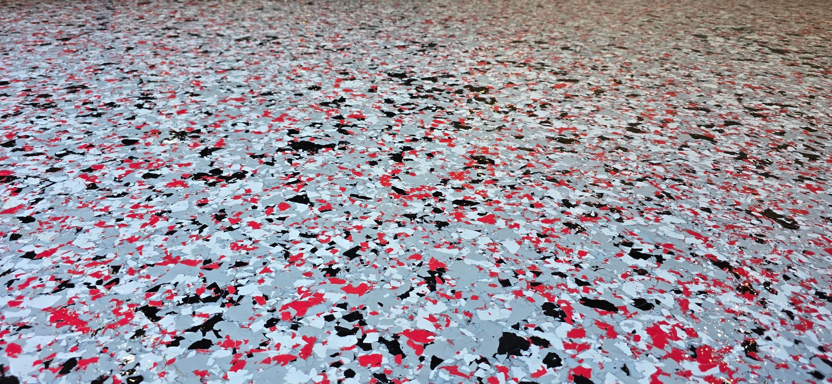 Garage Completed Using Custom Flake by Elite Floor Solutions