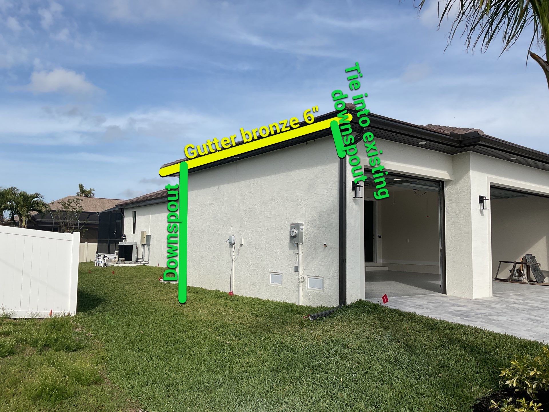 Bronze Seamless Gutters using K-Style Seamless Gutters in Cape Coral FL by Gutter Professors