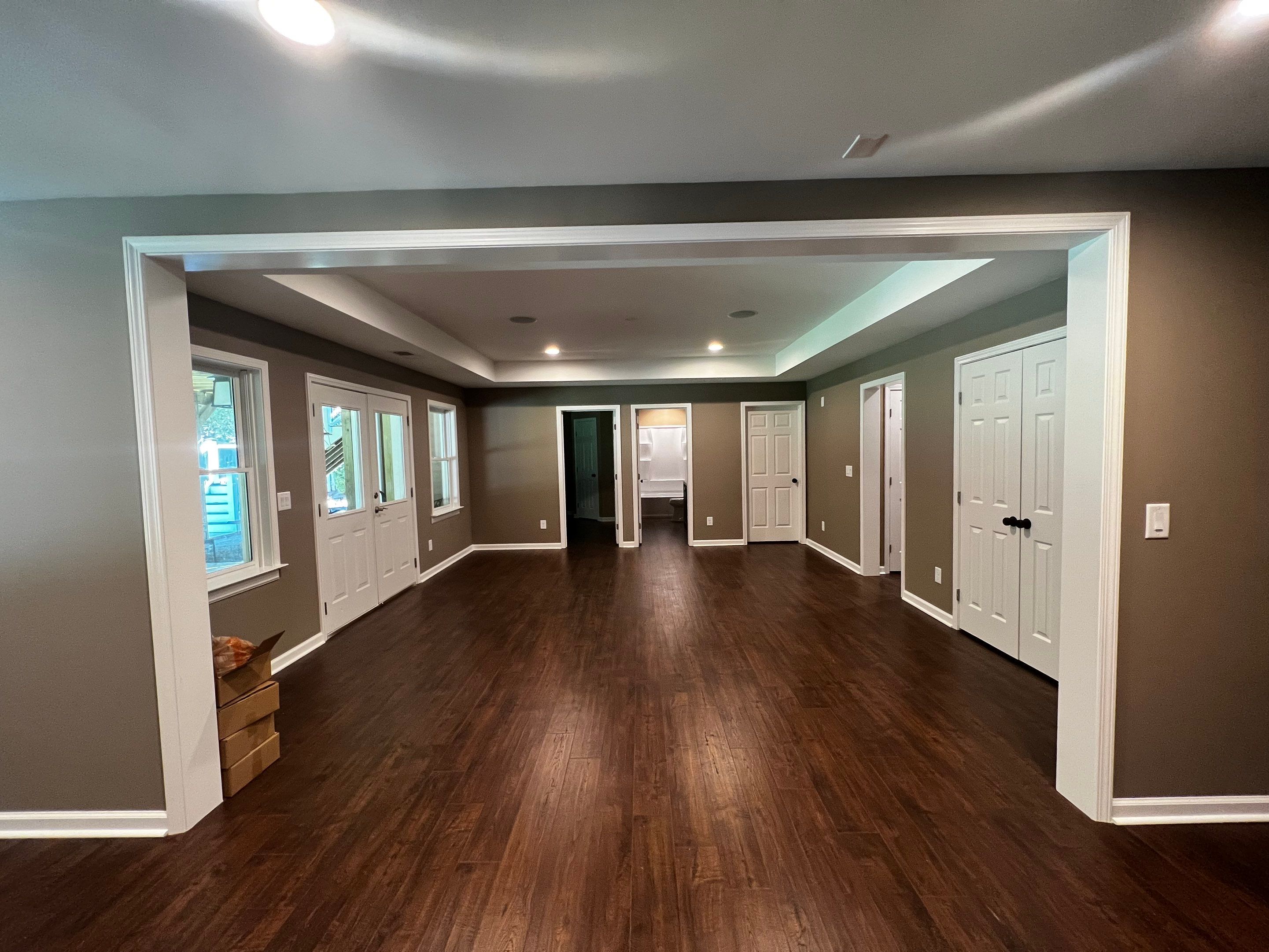 Custom Basement Remodeling With Home Theater and Bar in Woodstock by Swift Home Renovations