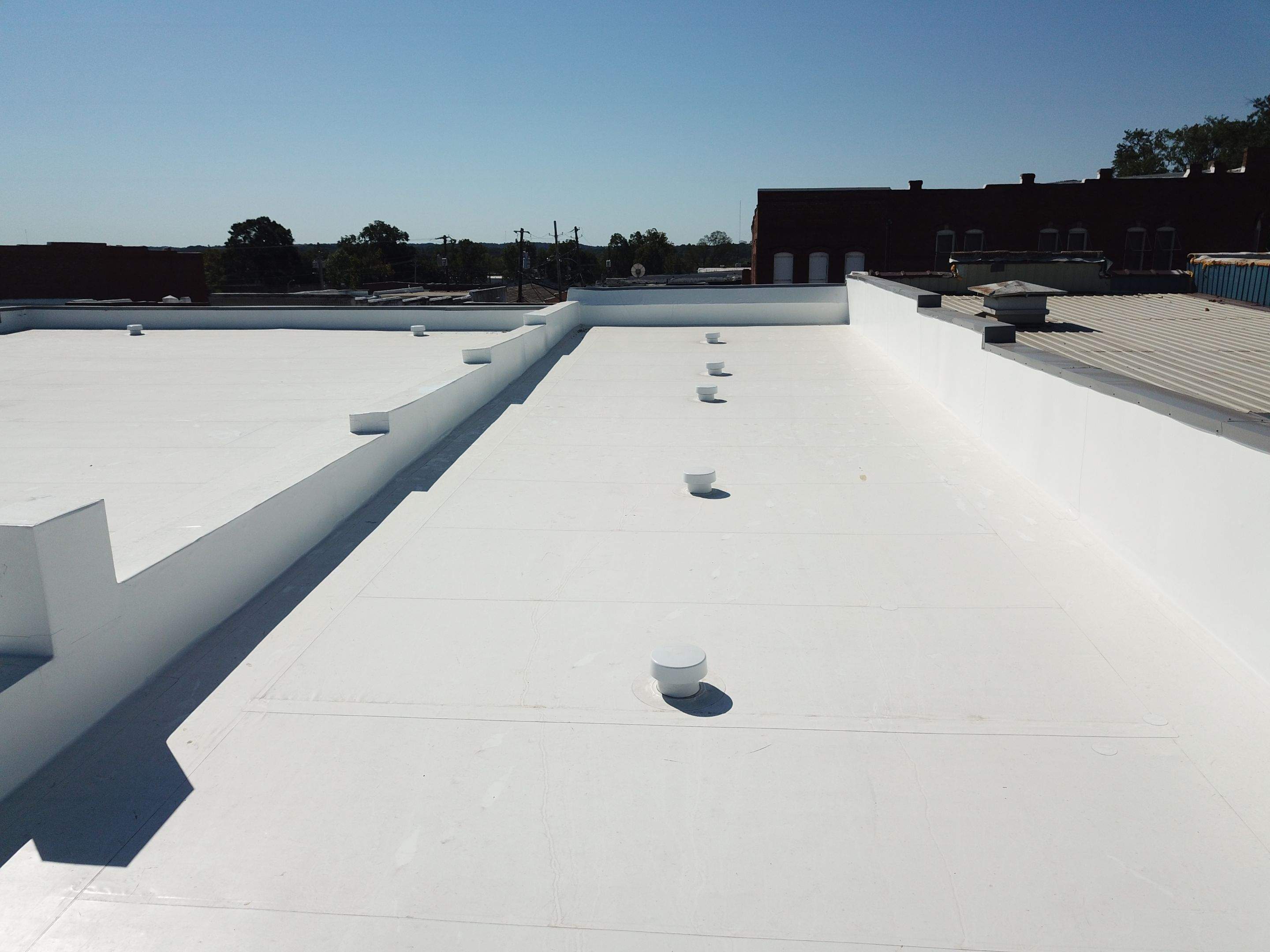 Commercial Roofing Installation in DeQueen, AR, using 50 mil PVC by Hostetler Roofing