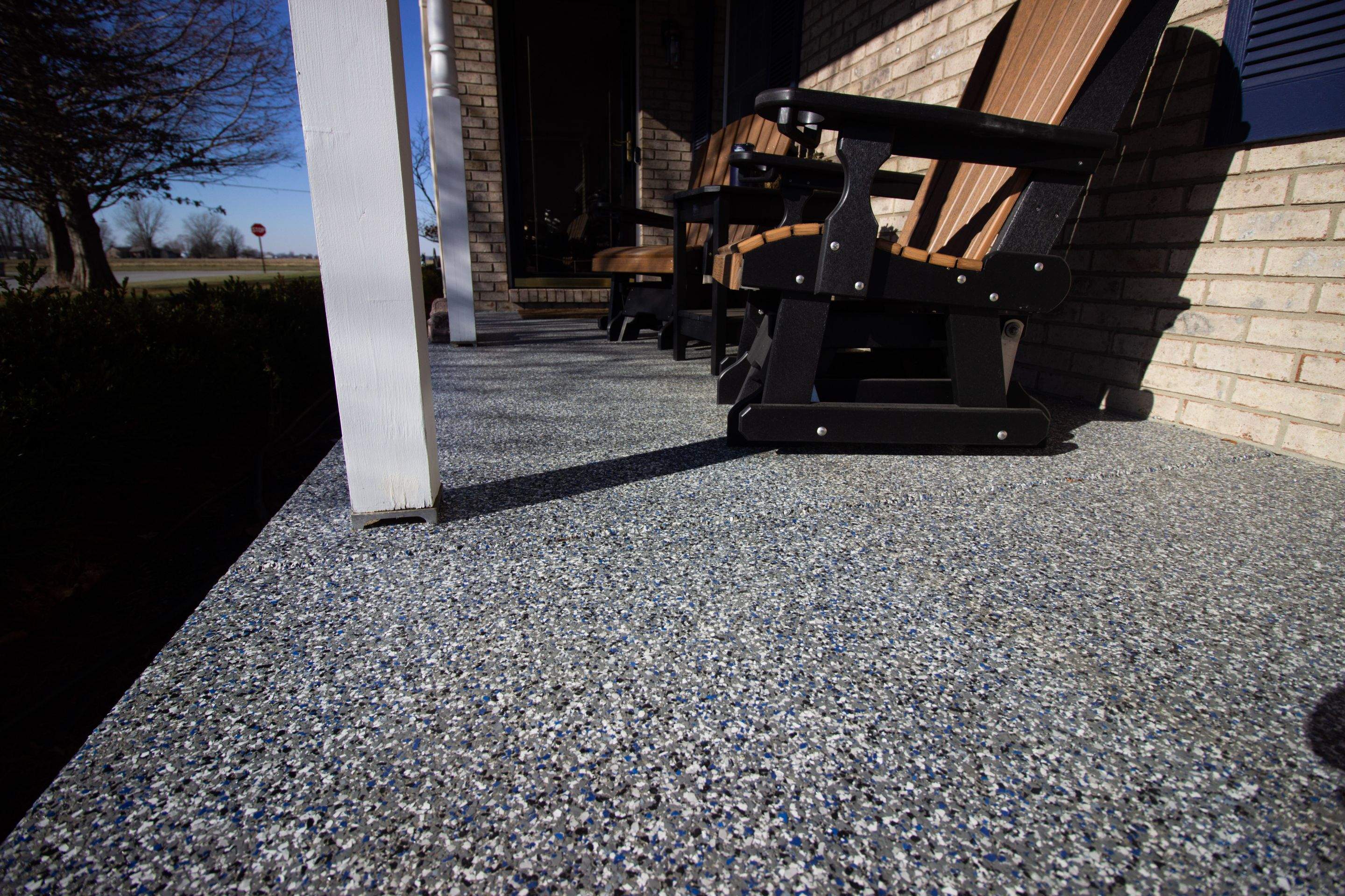Patio Installation using Galaxy Blue by Your1DayFloor.com