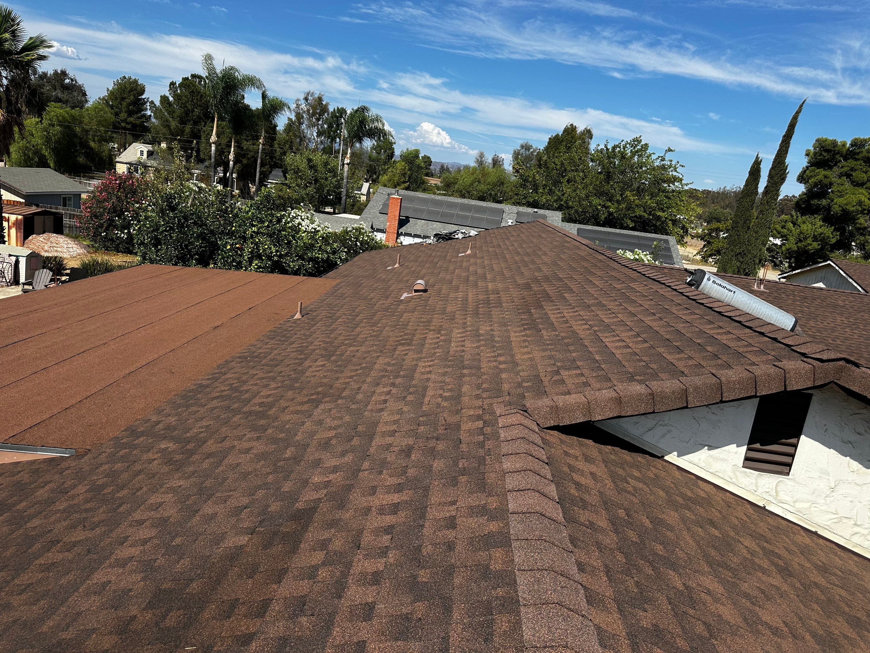 GAF Timberline Asphalt Shingle Roof Replacement in Ramona by Reliable Roofing San Diego Inc.