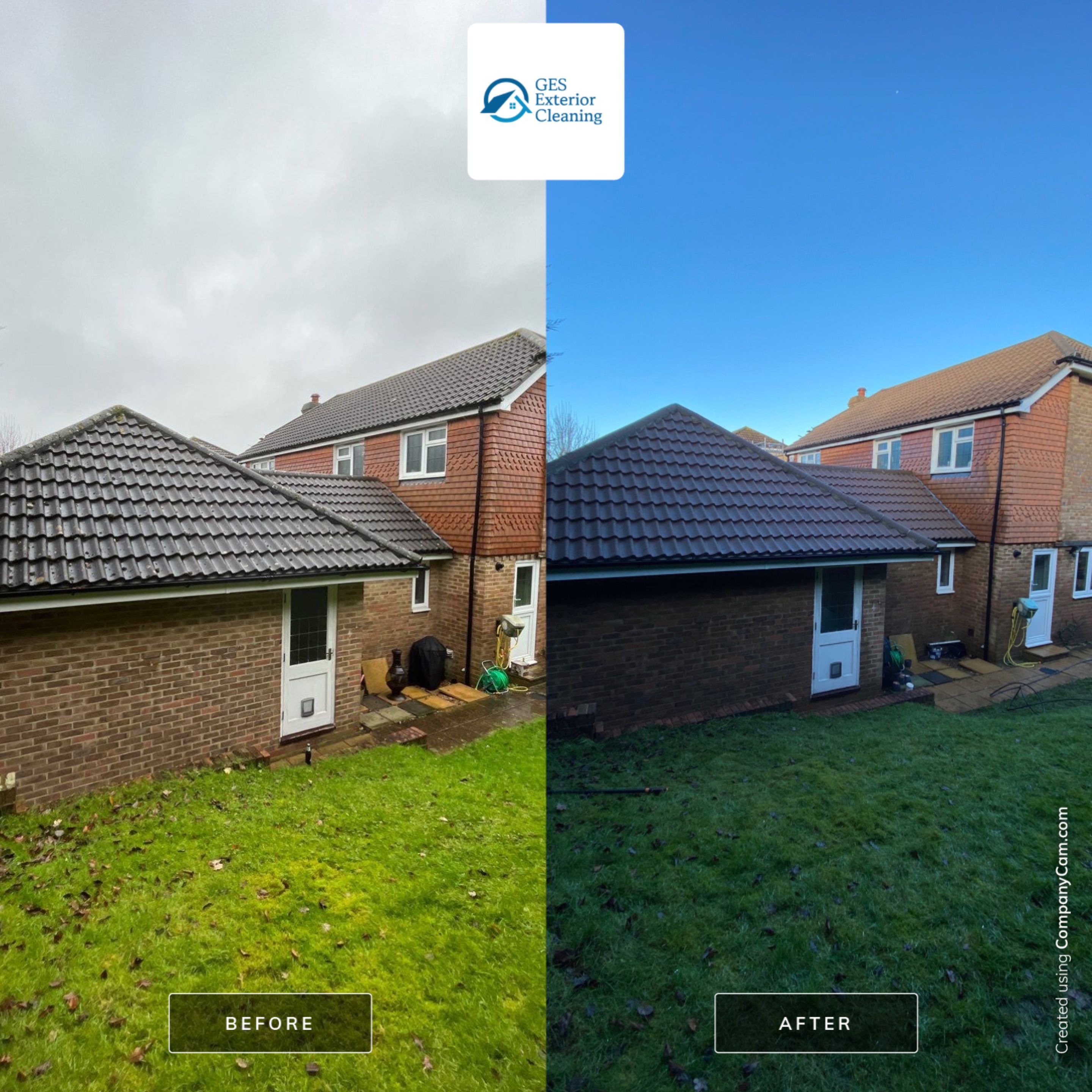 Roof and Patio Cleaning using Honda 15lpm Low Pressure Washing Machine by Ges Exterior Cleaning ltd