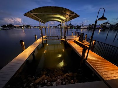 Waterfront Dock Lighting and Architectural Sconce Installation in St. Petersburg by Elegant Accents