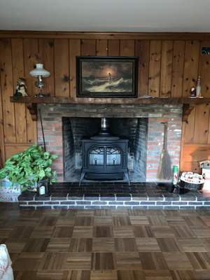 Wood Stove in Alcove