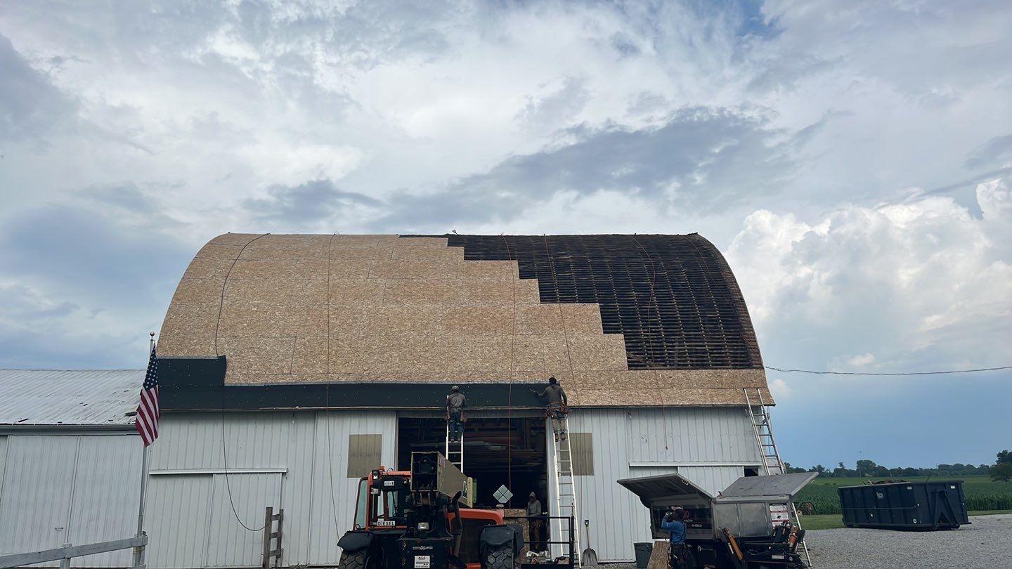 Barn Roofing Installation using GAF Timberline HDZ Charcoal by Nitro Roofing and Construction