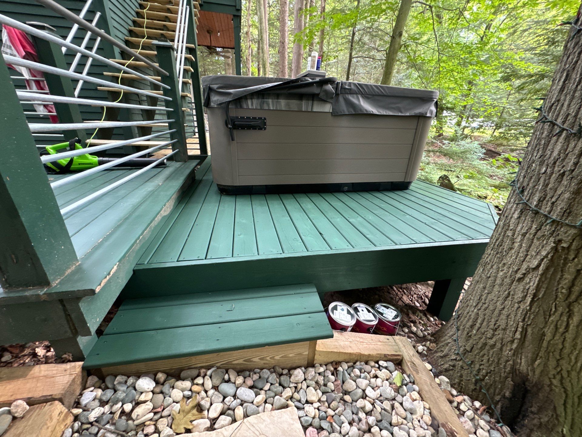 Solid staining decking and stairs. by Gordon Painting