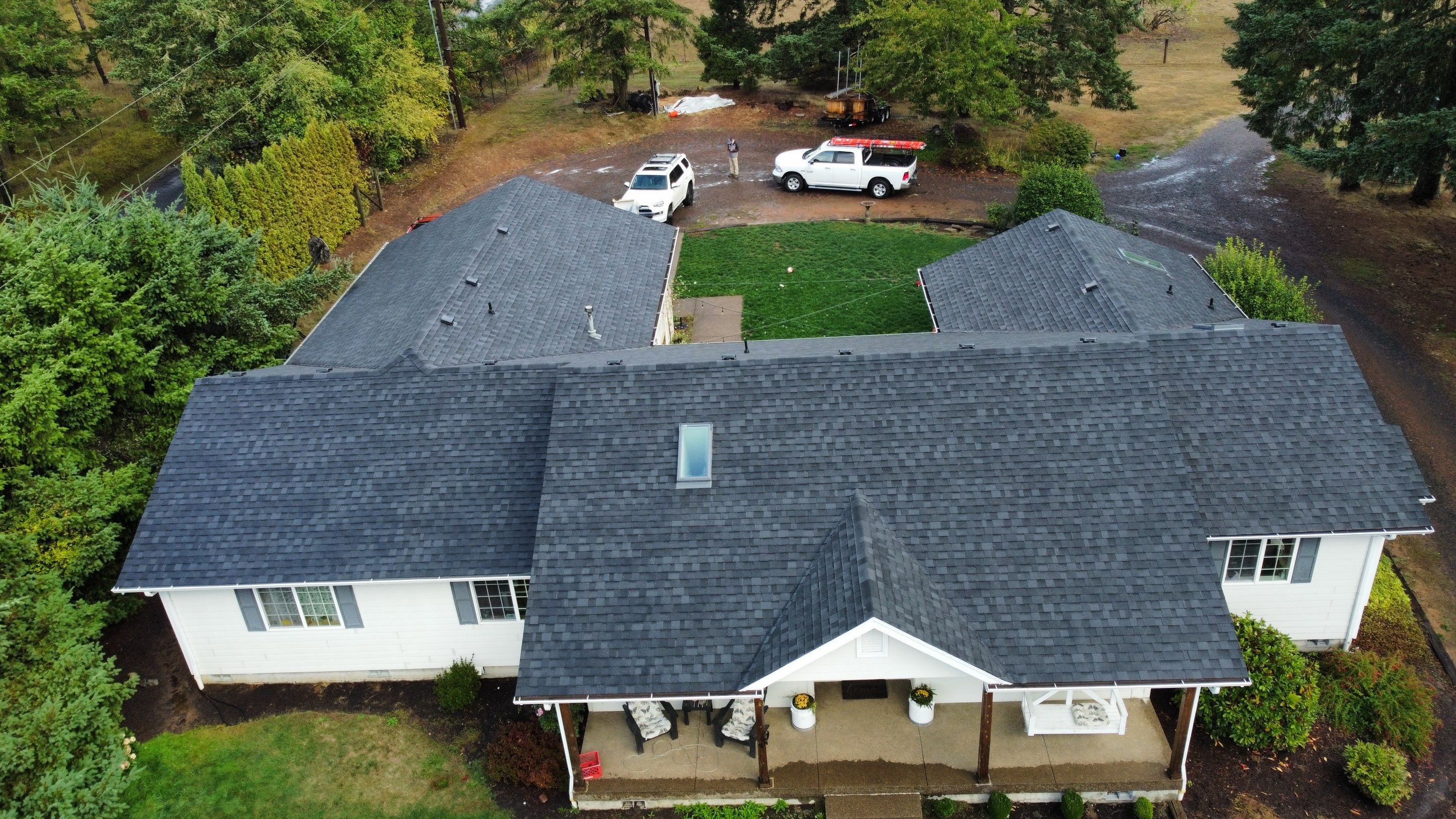 Residential Roofing Installation using IKO Dynasty (Color: Granite Black) by Orezona Building & Roofing Company, Inc.